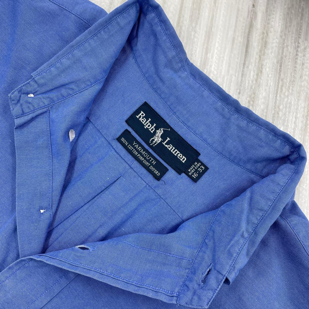 長袖シャツ 90s YARMOUTH 16-33 BLU