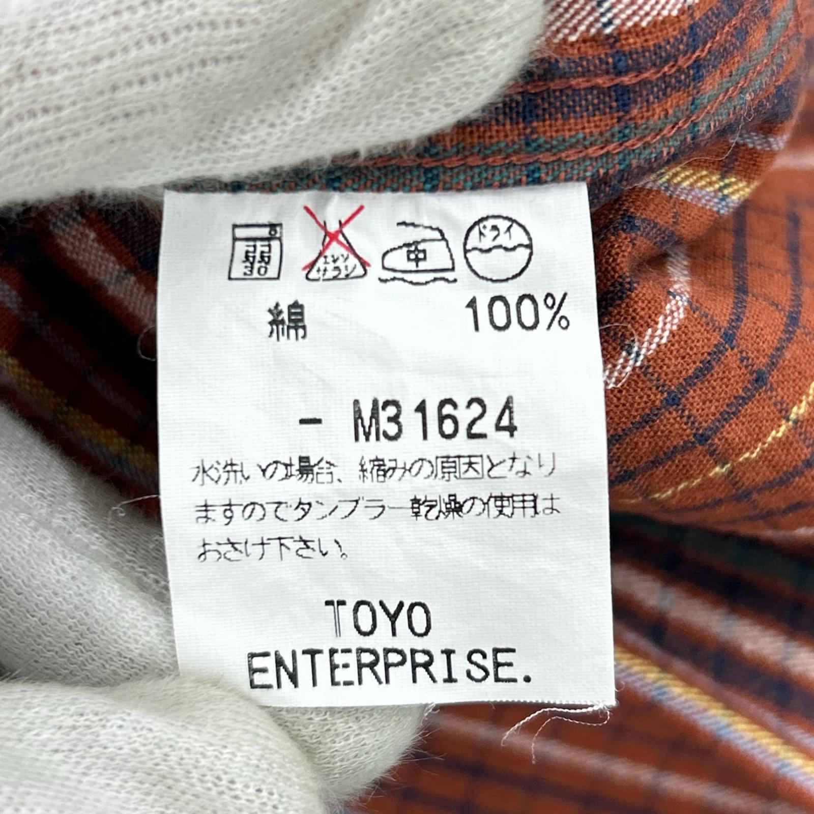半袖シャツ 90s Flannel Shirt S Check 総柄 ORG M ブラウン