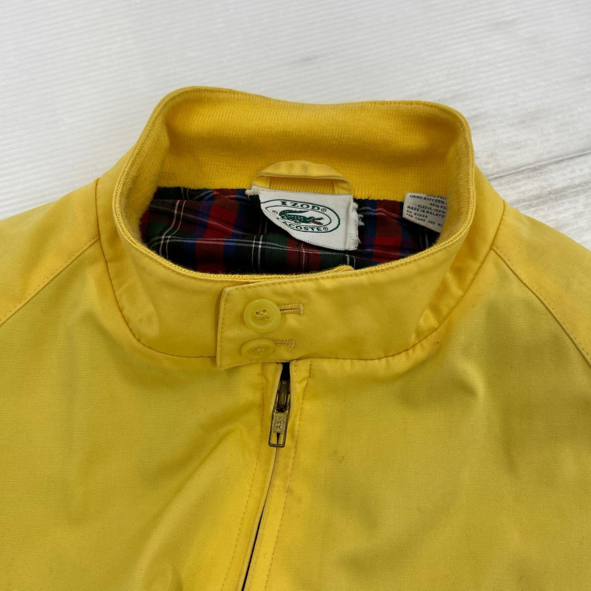 ジャケット IZOD LACOSTE 裏地ﾁｪｯｸ ｽｲﾝｸﾞﾄｯﾌﾟ XL 黄 LL イエロー