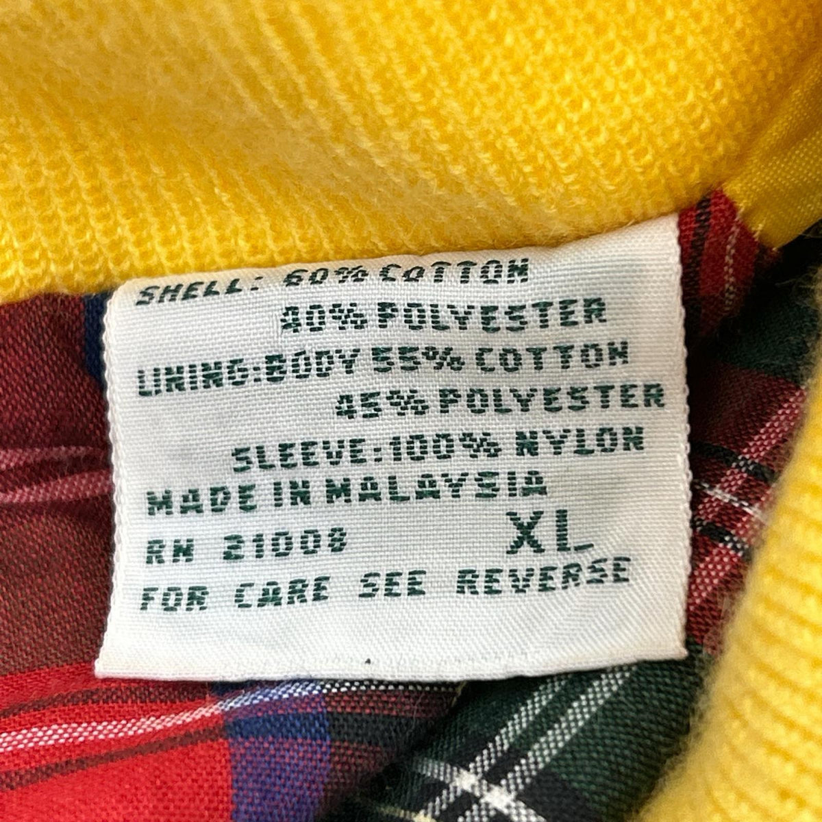 ジャケット IZOD LACOSTE 裏地ﾁｪｯｸ ｽｲﾝｸﾞﾄｯﾌﾟ XL 黄 LL イエロー