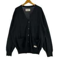 カーディガン COTTON KNIT CARDIGAN 黒 L ブラック