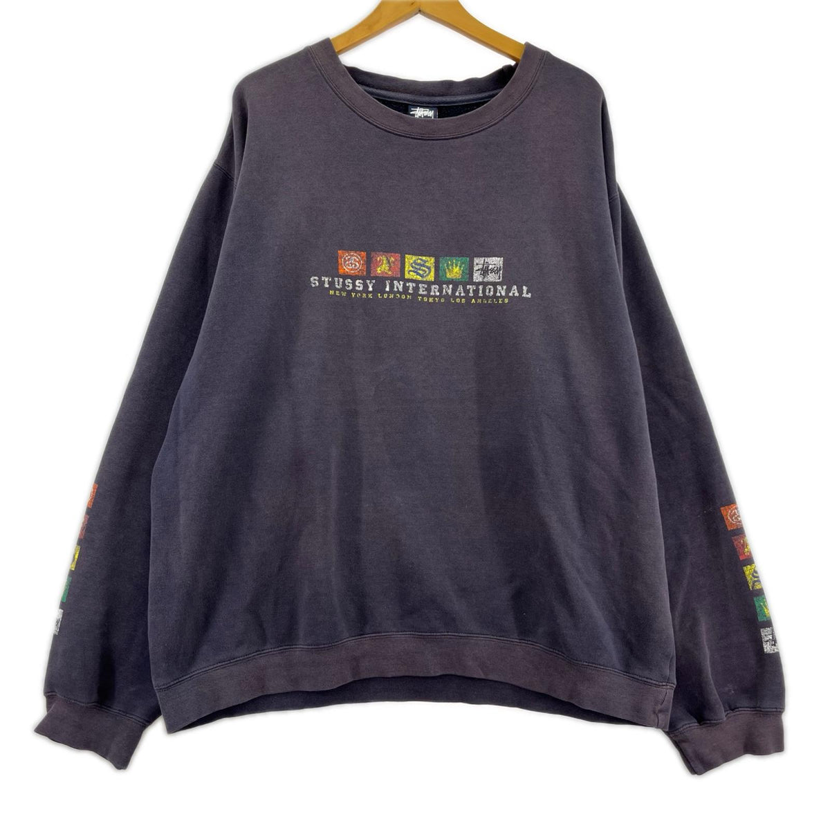 スウェット STUSSY 90s 紺ﾀｸﾞ 裏起毛ｽｳｪｯﾄ 紺 (XL) ネイビー