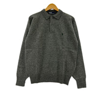 ニット ﾗﾑｳｰﾙ ﾎﾟﾛﾆｯﾄ ｸﾞﾚｰ L グレー
