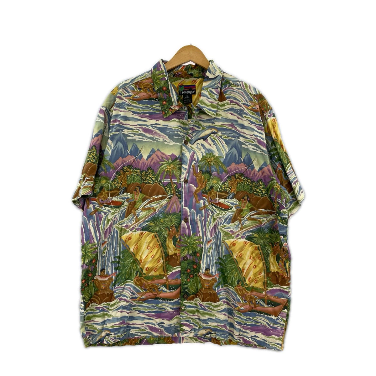 半袖シャツ pataloha ﾒﾆｭｰ柄 ｱﾛﾊｼｬﾂ (XL) LL