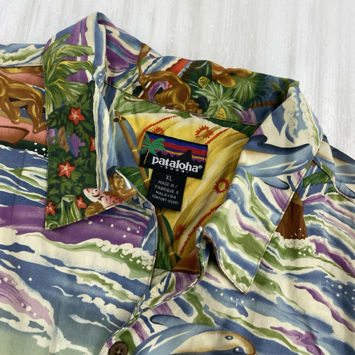 半袖シャツ pataloha ﾒﾆｭｰ柄 ｱﾛﾊｼｬﾂ (XL) LL