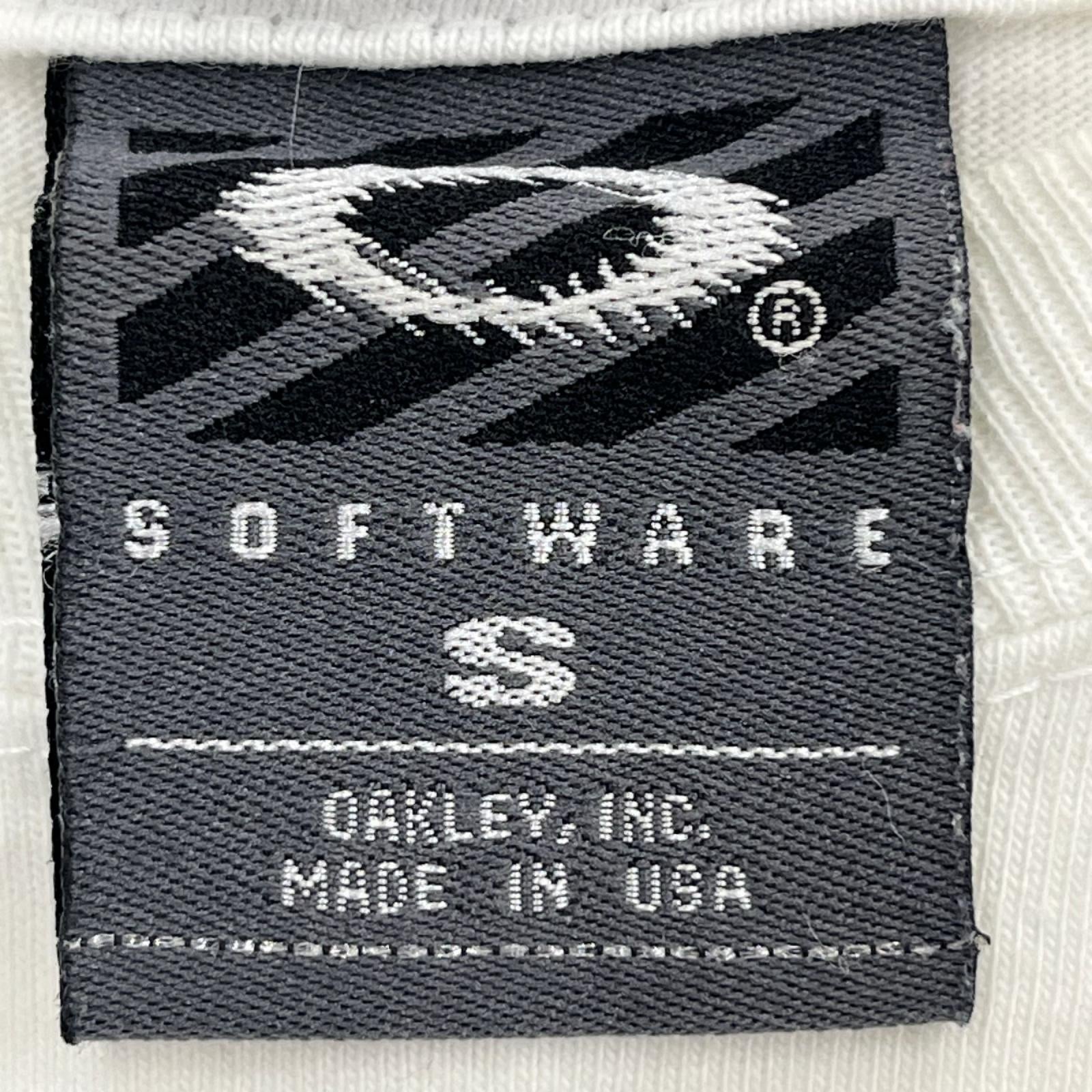 半袖Ｔシャツ OAKLEY USA製 SOFTWARE期 ﾊﾞｯｸｽｶﾙ 白 (S) S ホワイト