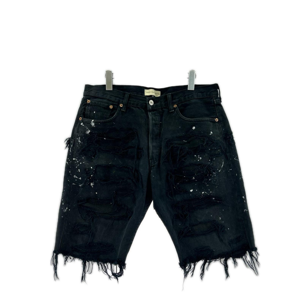デニムパンツ INNOCENCENYC ﾀﾞﾒｰｼﾞﾃﾞﾆﾑｼｮｰﾂ 黒 34 ブラック