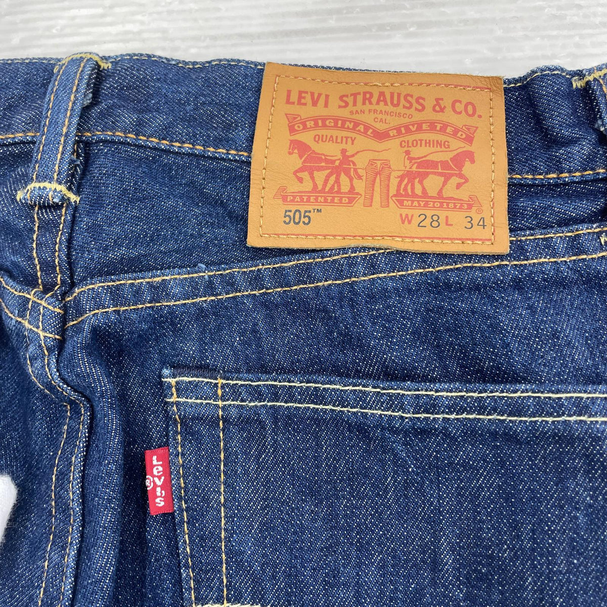 デニムパンツ 505 USA製 LEVIS PREMIUM (W28 L34) 28 ネイビー