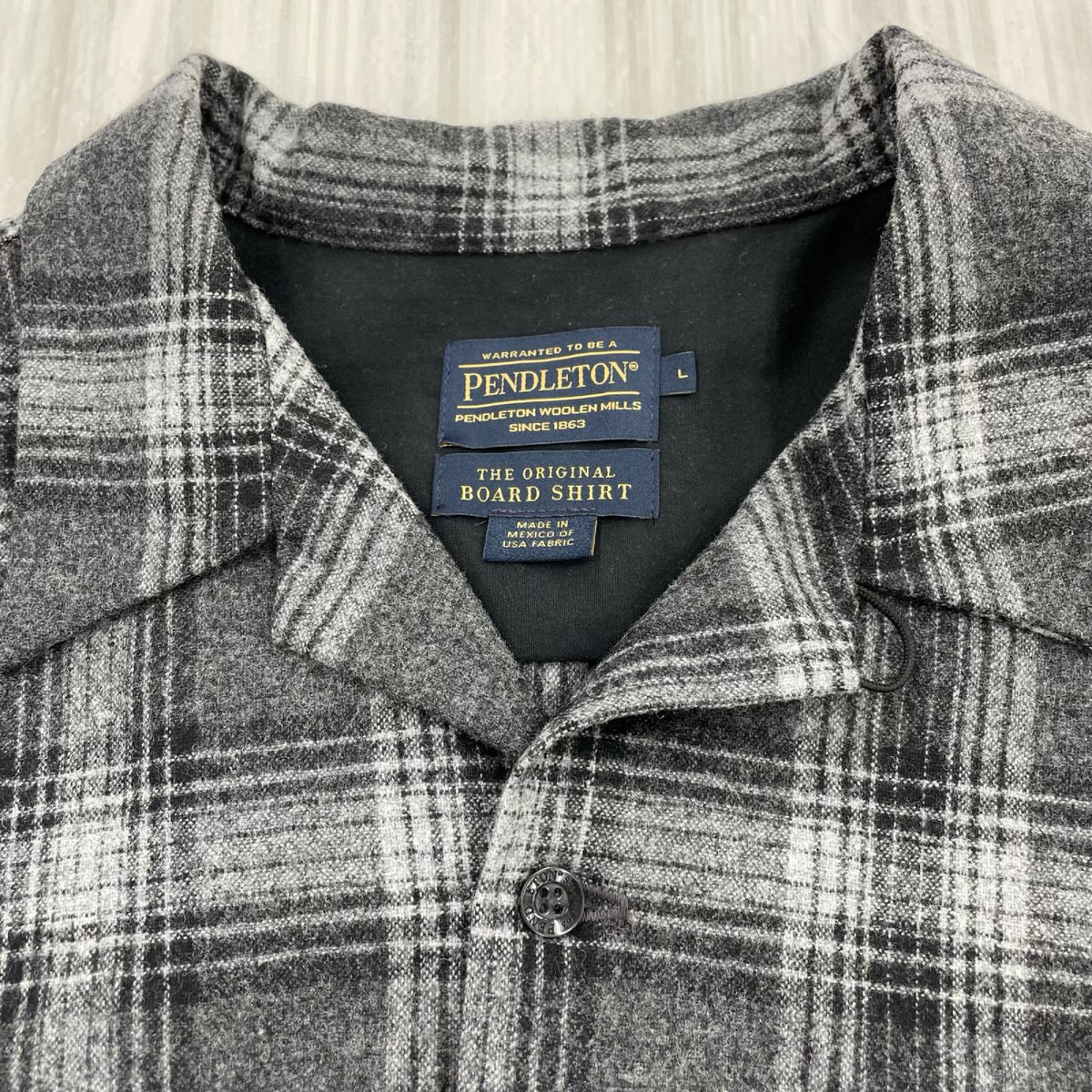 長袖シャツ ｼｬﾄﾞｰﾁｪｯｸ BOARD SHIRT 黒白 (L) L ブラック