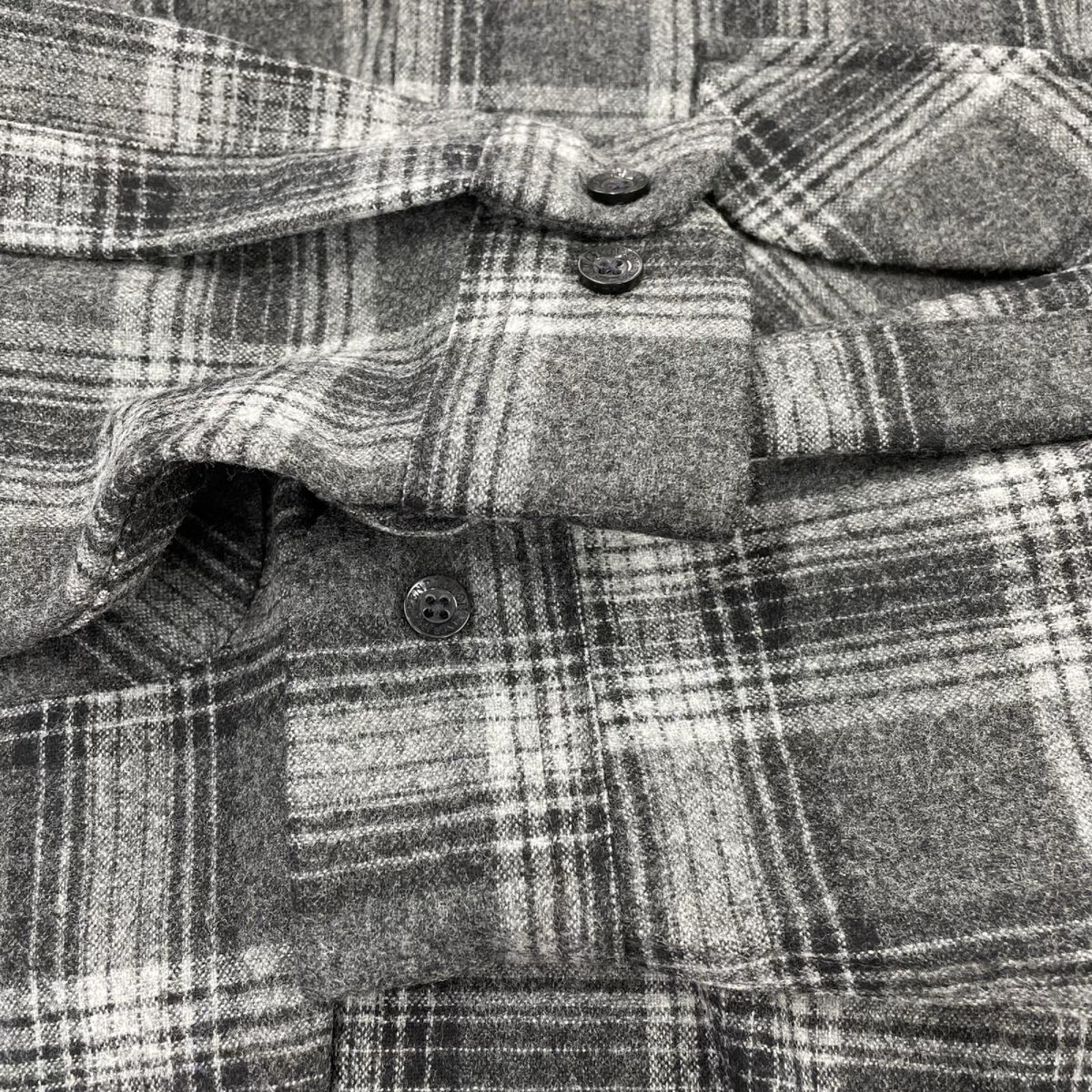 長袖シャツ ｼｬﾄﾞｰﾁｪｯｸ BOARD SHIRT 黒白 (L) L ブラック