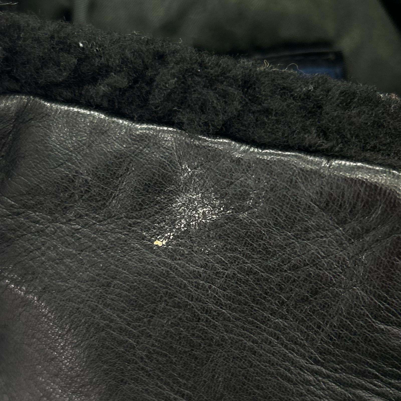 レザージャケット Robert Comstock Sherling Collar Leather Jacket L BLK L ブラック