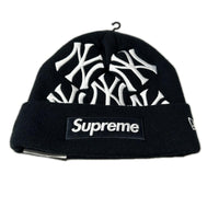 ニットキャップ 21AW New York Yankees Box Logo BEANIE ブラック