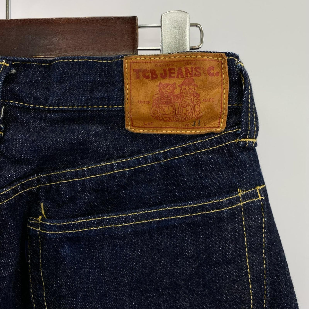 デニムパンツ TCB Jeans ﾎﾞﾀﾝﾌﾗｲ W30 31 ネイビー