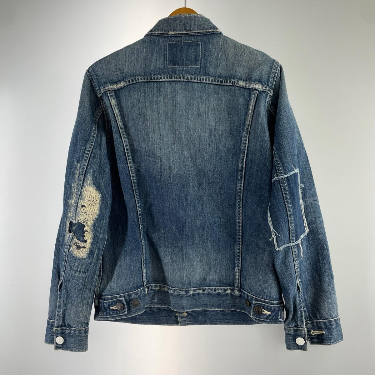 デニムジャケット ﾀﾞﾒｰｼﾞﾘﾍﾟｱ加工 青 (M) M ブルー
