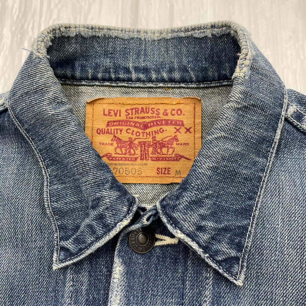 デニムジャケット ﾀﾞﾒｰｼﾞﾘﾍﾟｱ加工 青 (M) M ブルー