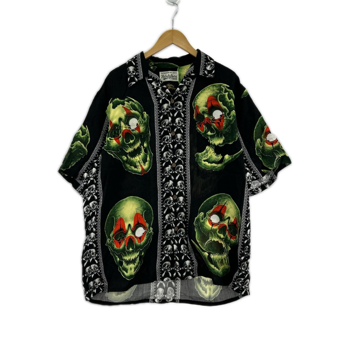 半袖シャツ 56 TATTOO STUDIO HAWAIIAN SHIRT L ブラック