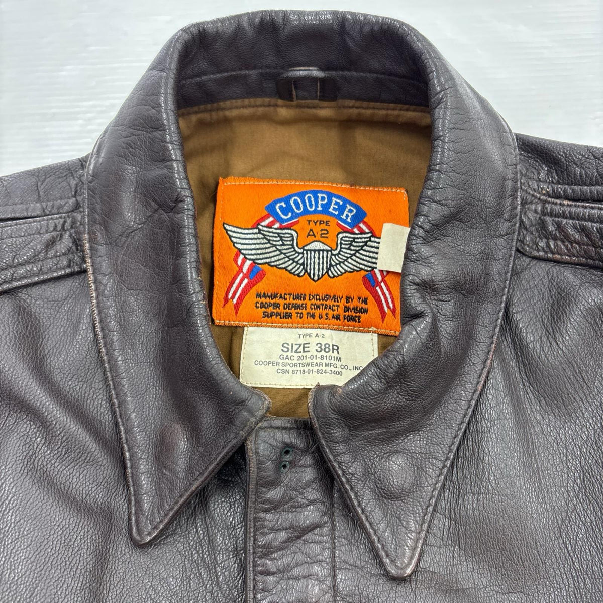 レザージャケット COOPER A-2 ｺﾞｰﾄｽｷﾝ (38) 38 ブラウン