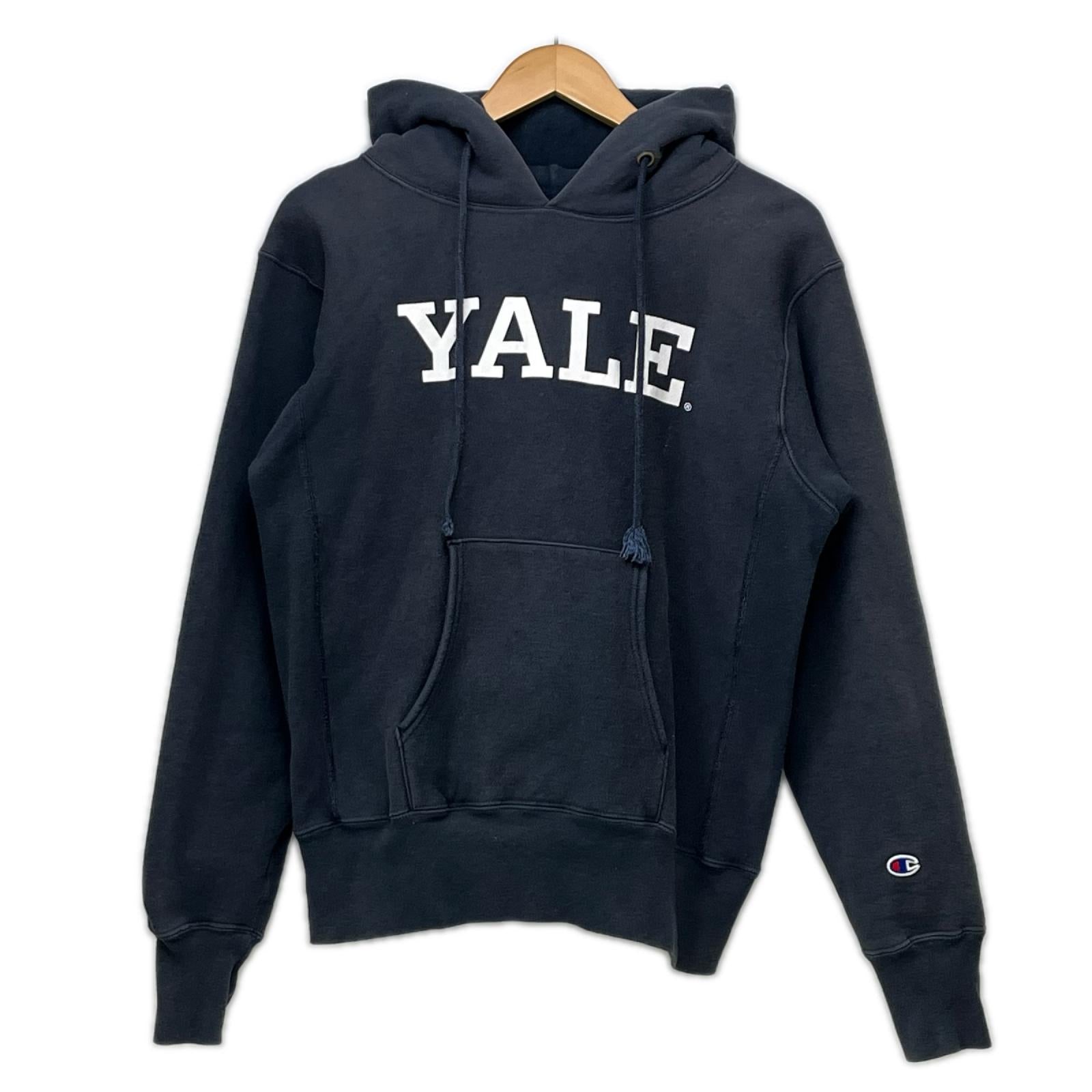 パーカー Champion YALE college hoodie 赤ﾀｸﾞ 復刻 L ネイビー