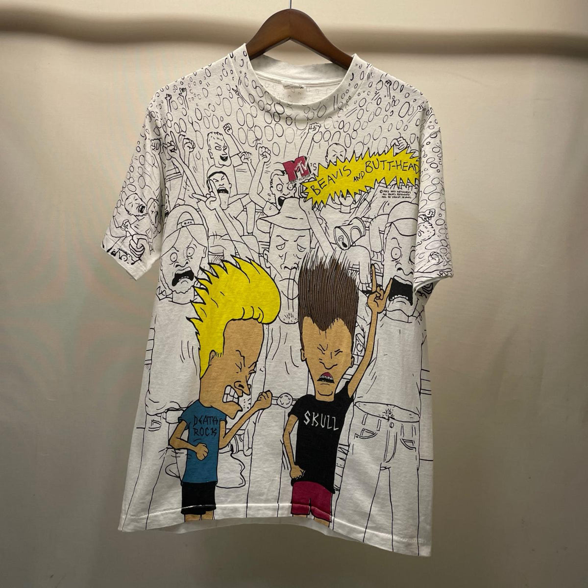 半袖Ｔシャツ 90s BEAVS AED BUTT-HEAD Tシャツ 1993年 M ホワイト