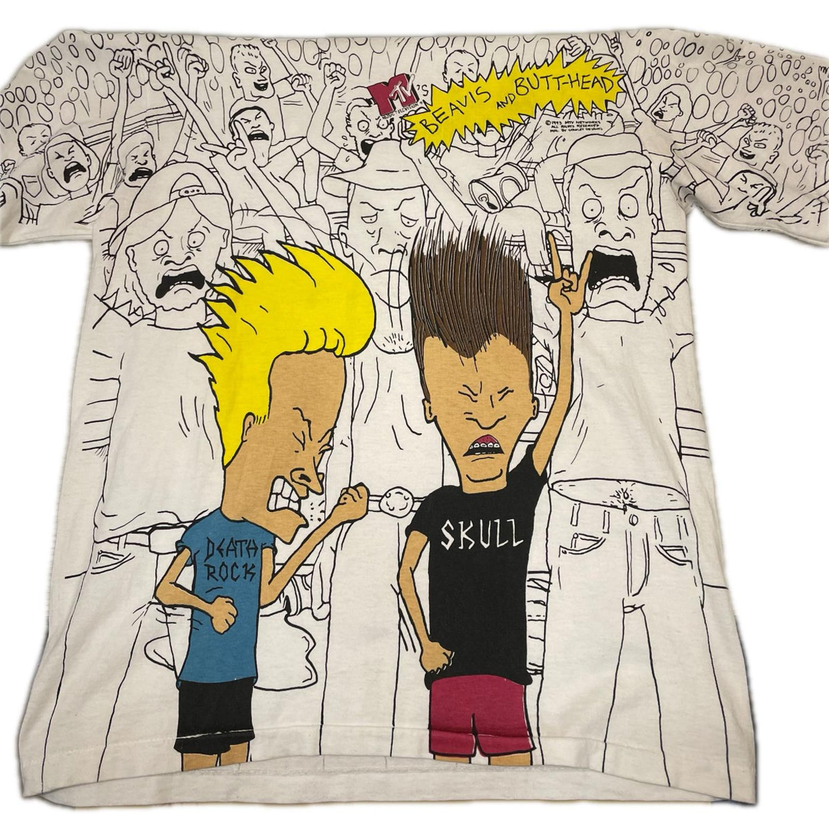 半袖Ｔシャツ 90s BEAVS AED BUTT-HEAD Tシャツ 1993年 M ホワイト