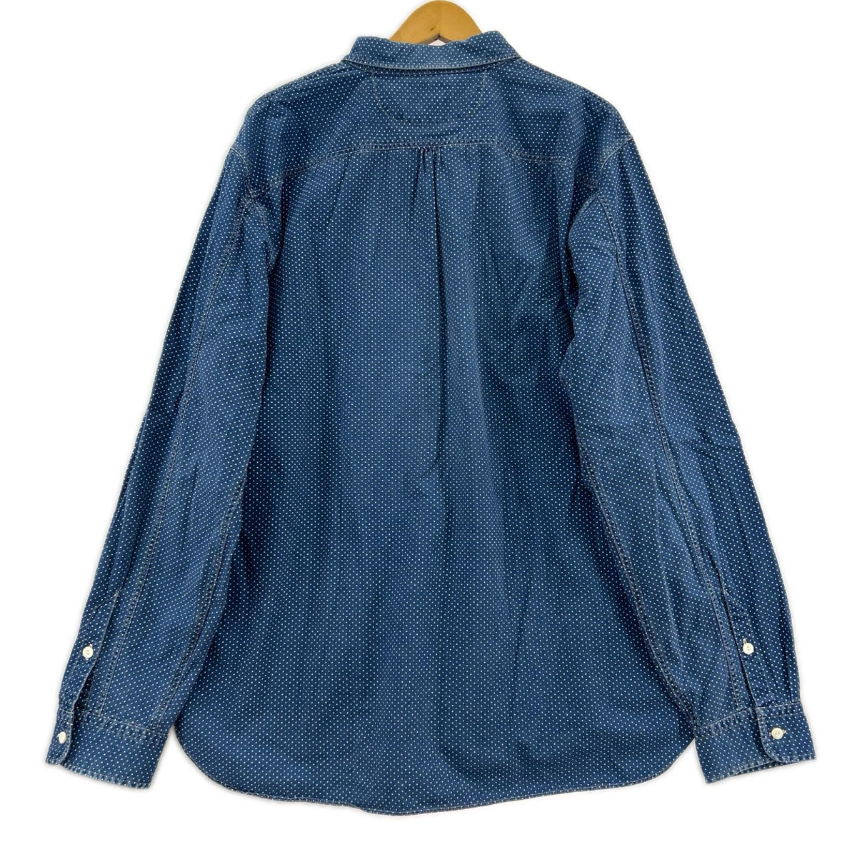 長袖シャツ ﾎﾟﾙｶﾄﾞｯﾄ ｲﾝﾃﾞｨｺﾞ (XL) ブルー
