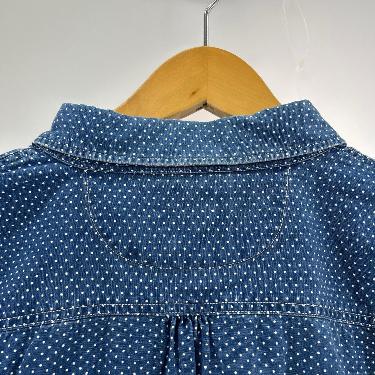 長袖シャツ ﾎﾟﾙｶﾄﾞｯﾄ ｲﾝﾃﾞｨｺﾞ (XL) ブルー