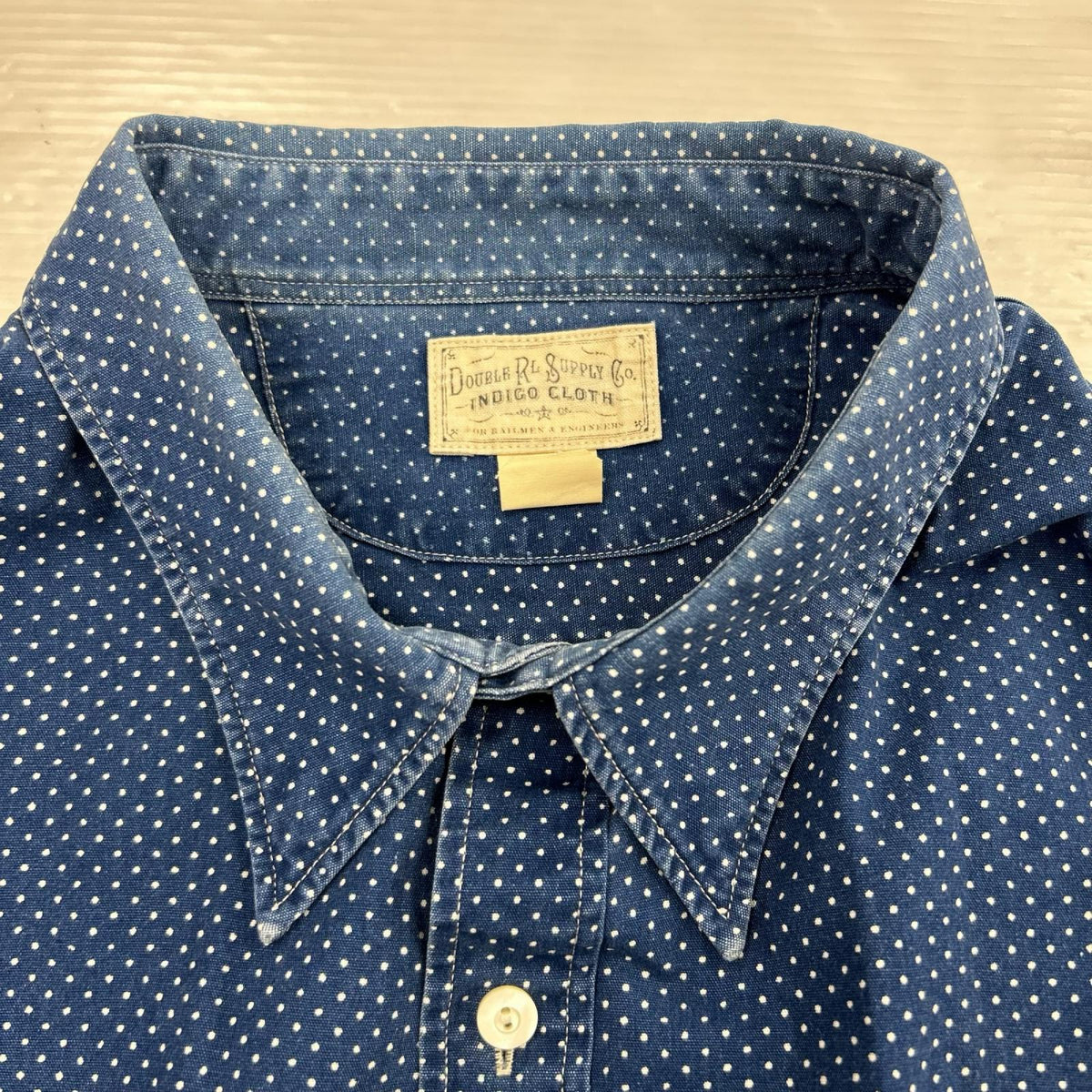 長袖シャツ ﾎﾟﾙｶﾄﾞｯﾄ ｲﾝﾃﾞｨｺﾞ (XL) ブルー