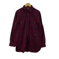 長袖シャツ 40s 50s ｵﾝﾌﾞﾚﾁｪｯｸｳｰﾙｼｬﾂ（-） レッド