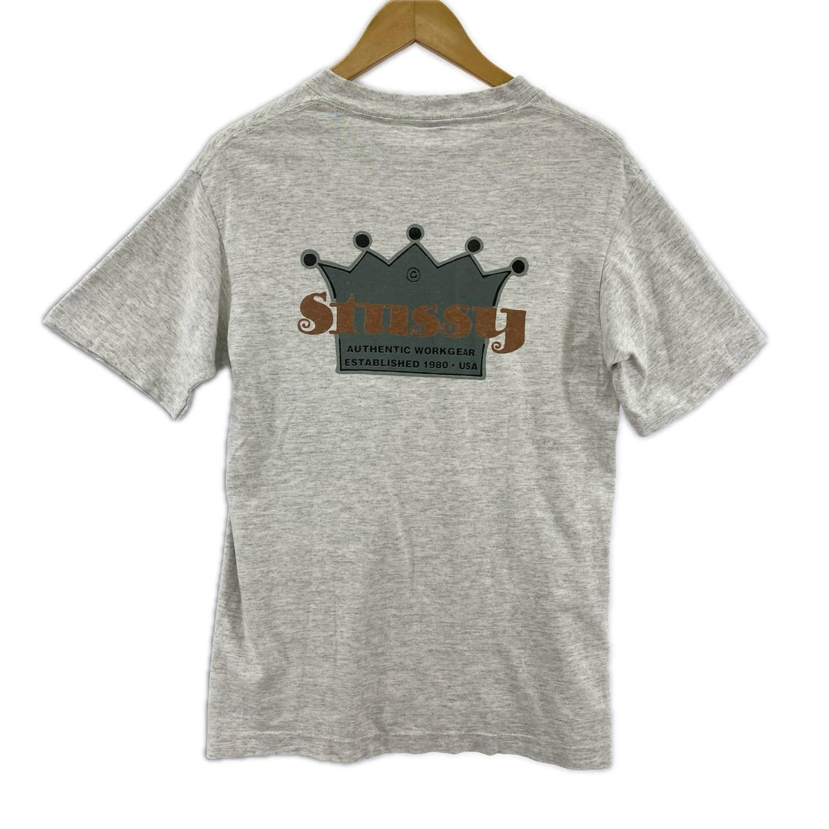 半袖Ｔシャツ 80S～ オールドSTUSSY 王冠ﾛｺﾞ S グレー