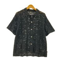 半袖シャツ STUSSY 22SS Crochet Shirt ｸﾛｼｪｼｬﾂ S 黒 S ブラック