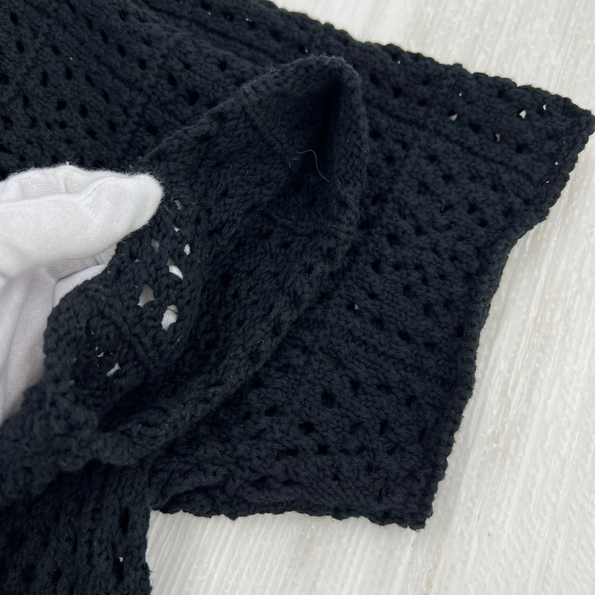 半袖シャツ STUSSY 22SS Crochet Shirt ｸﾛｼｪｼｬﾂ S 黒 S ブラック