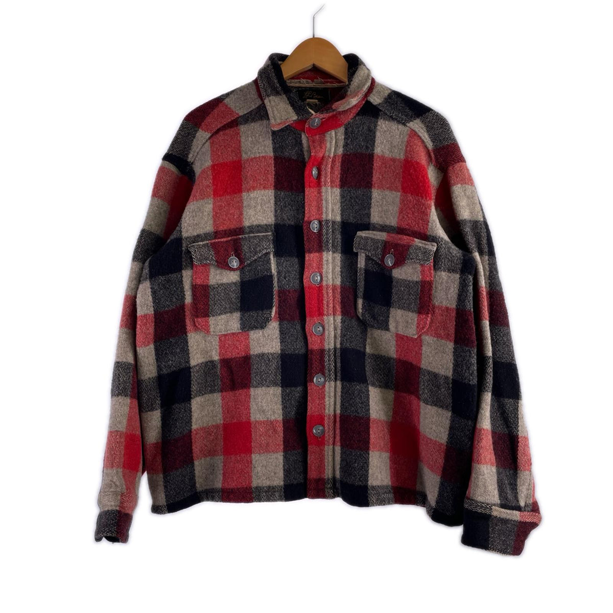 長袖シャツ 50s ｳｰﾙ ﾊﾞｯﾌｧﾛｰﾁｪｯｸ