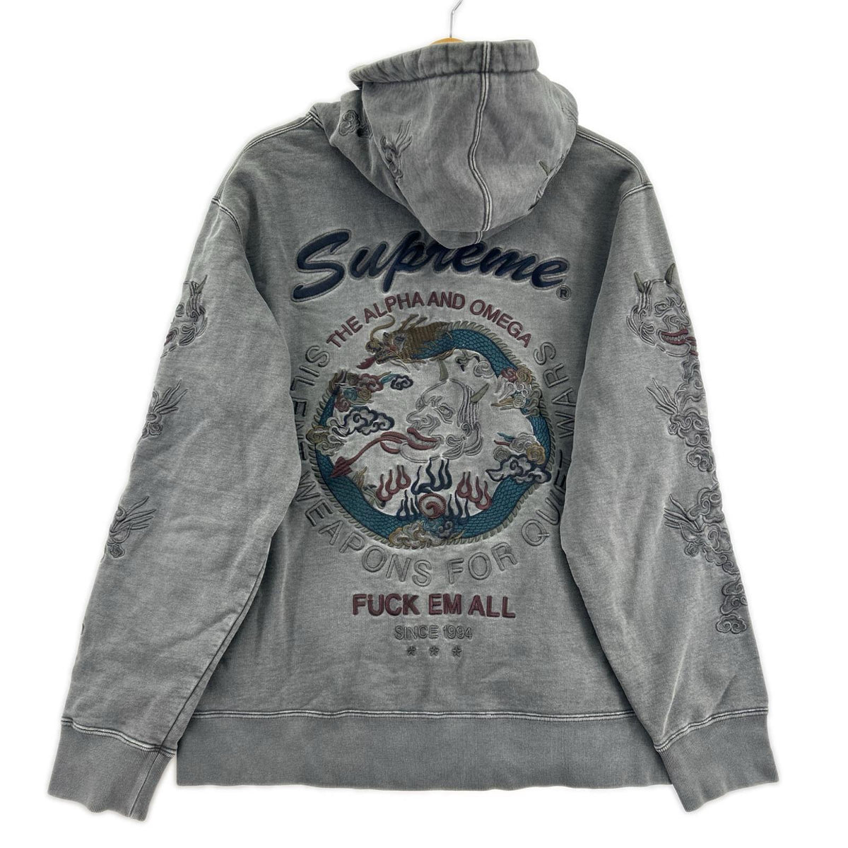 パーカー 20ss dragon overdyed hooded sweatshirt S グレー
