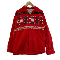 長袖シャツ Style Eyes 50s ﾌﾟﾘﾝﾄｺｰﾃﾞｭﾛｲ ｼｬﾂ L レッド