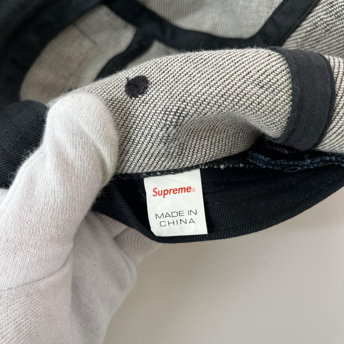 キャップ Logo Stripe Jacqurd Denim Camp Cap ブラック