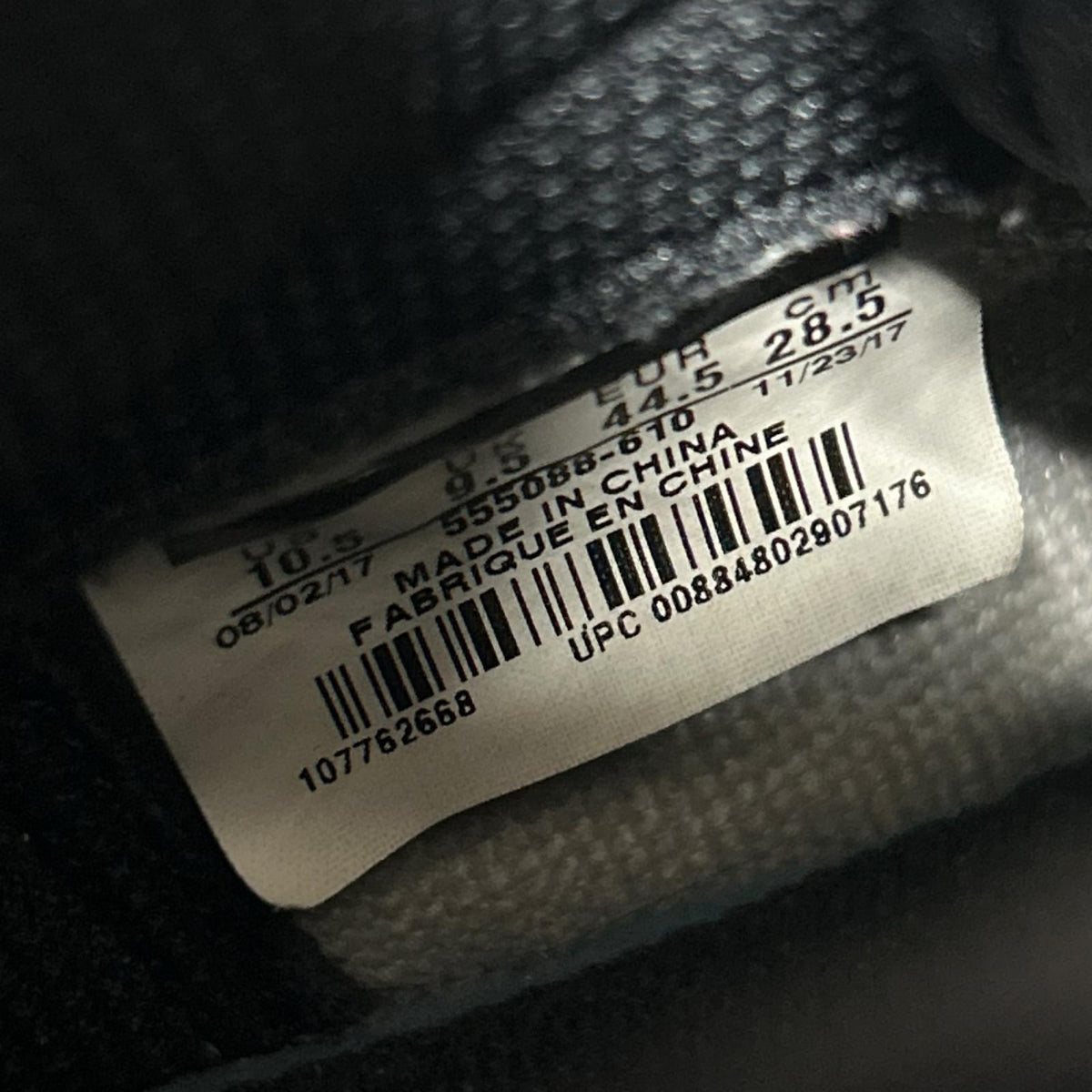 スニーカー AIR JORDAN 1 RETRO HIGH OG BRED TOE 28.5cm (US10 1/2 UK10 EU47)