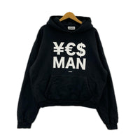 パーカー LIFEMANIA×YESMAN YESMAN HOODIE ﾌﾟﾘﾝﾄﾊﾟｰｶｰ 黒 M ブラック