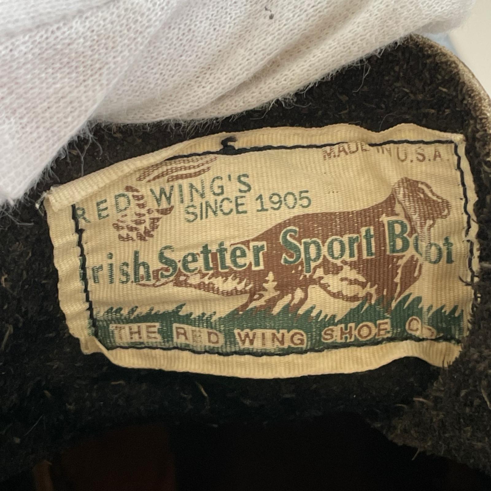 ブーツ RED WING ｱｲﾘｯｼｭｾｯﾀｰ 犬ﾀｸﾞ復刻 黒 (7 1/2E) ブラック