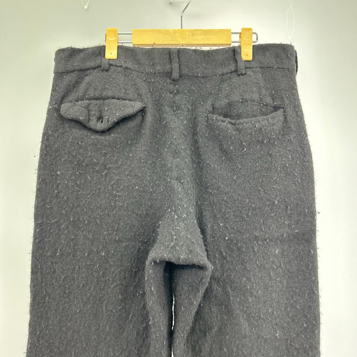 パンツ HOMME PLUS 22AW ノマド期 ウール縮絨スラックスパンツ L ブラック