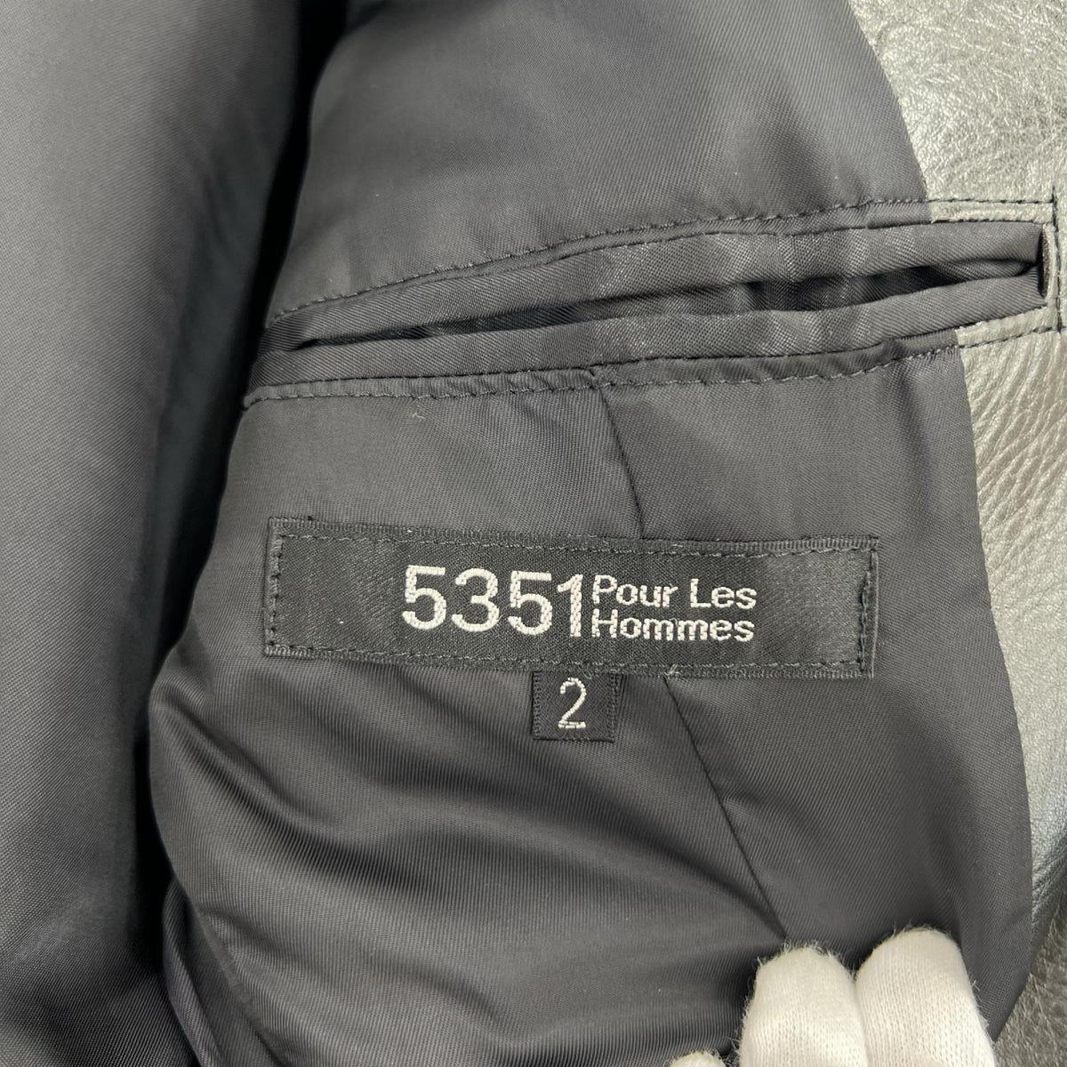 ジャケット 5351 POUR LES HOMMES ﾚｻﾞｰﾃｰﾗｰﾄﾞｼﾞｬｹｯﾄ 2 ﾌﾞﾗｯｸ ブラック