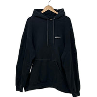 パーカー NIKE 90s USA製 ｽｳｫｯｼｭ刺繍ﾊﾟｰｶｰ L ﾌﾞﾗｯｸ L