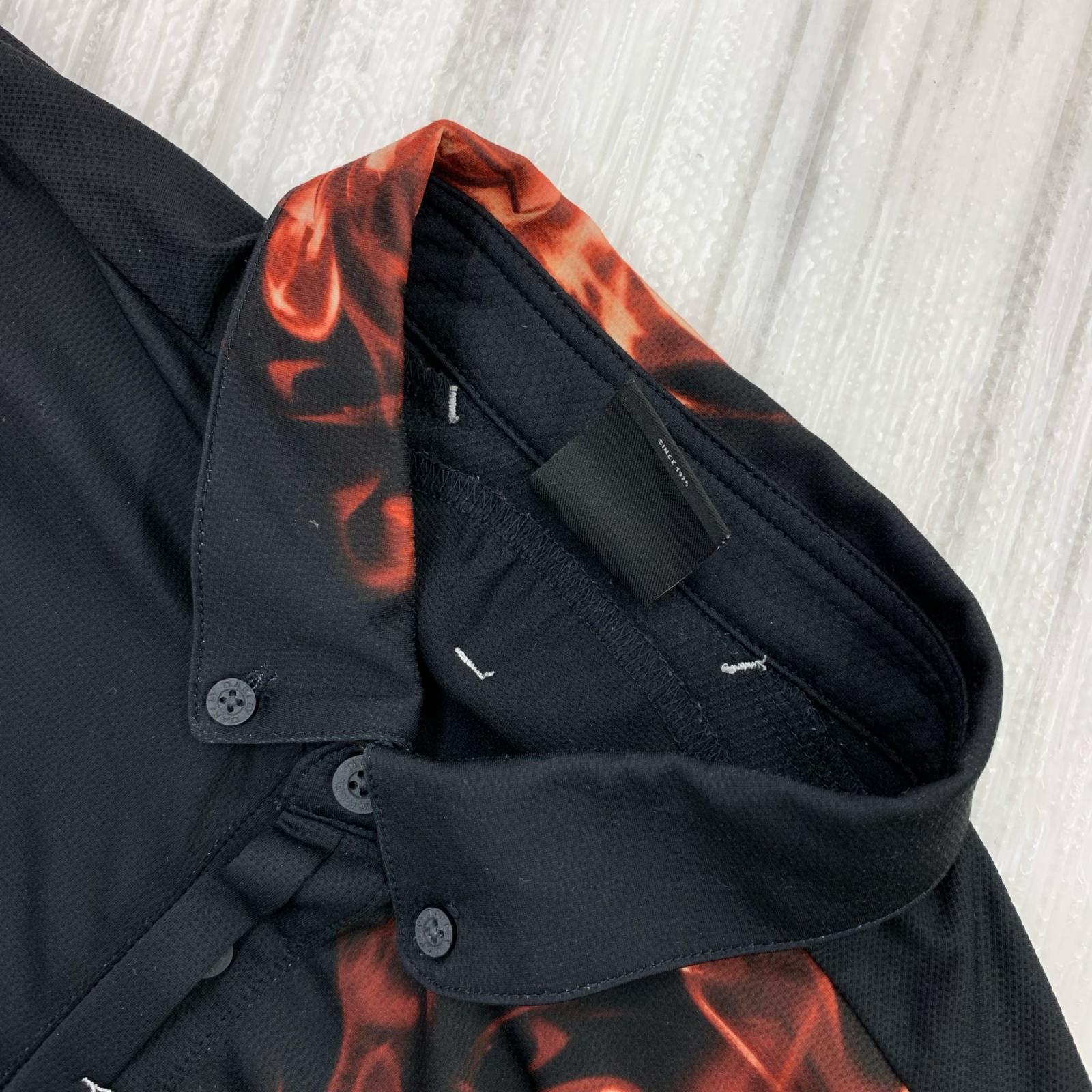 ポロシャツ Skull Burn Up Shirt L BLK L ブラック