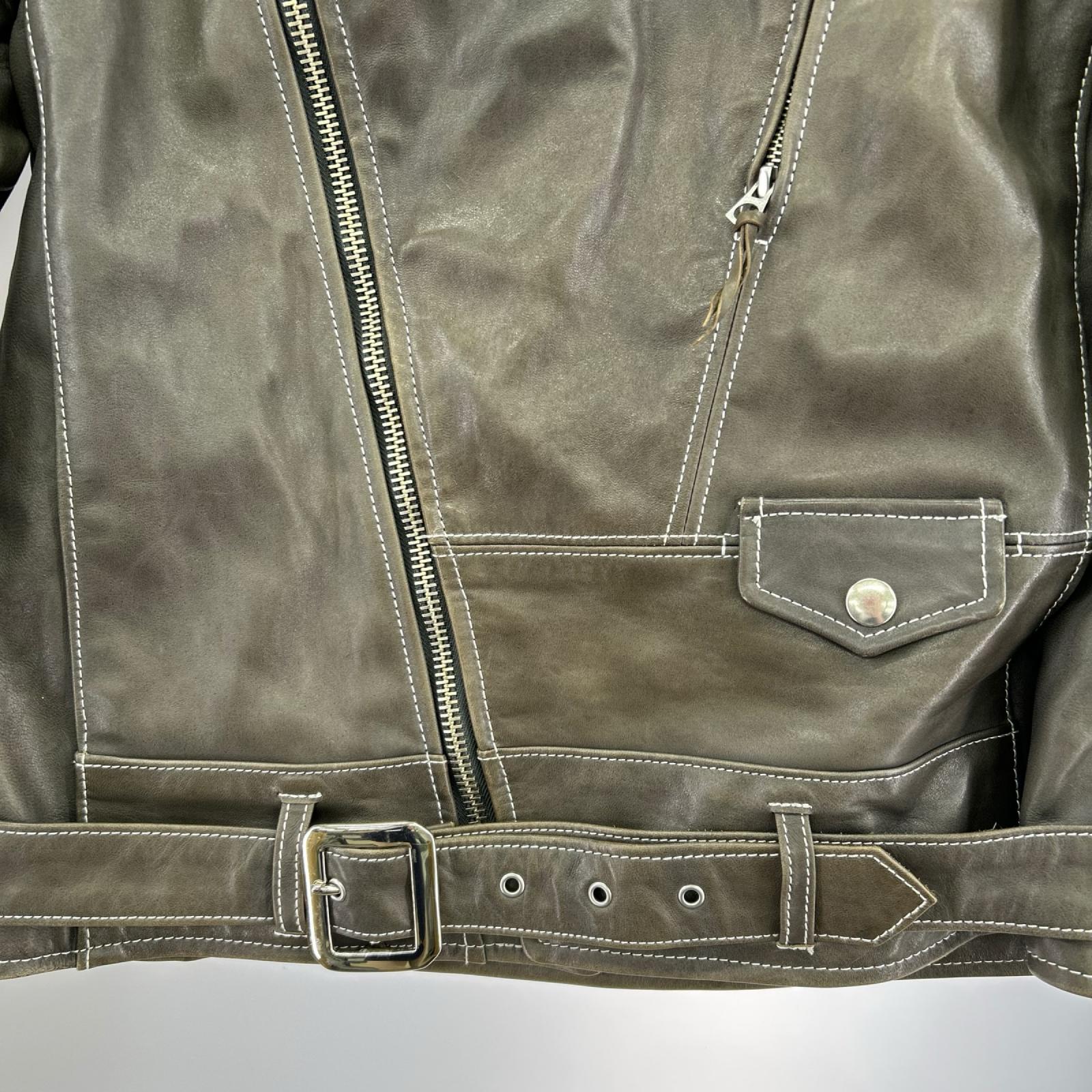 レザージャケット Sky Jacket ﾎｰｽﾊｲﾄﾞXL KHK カーキ