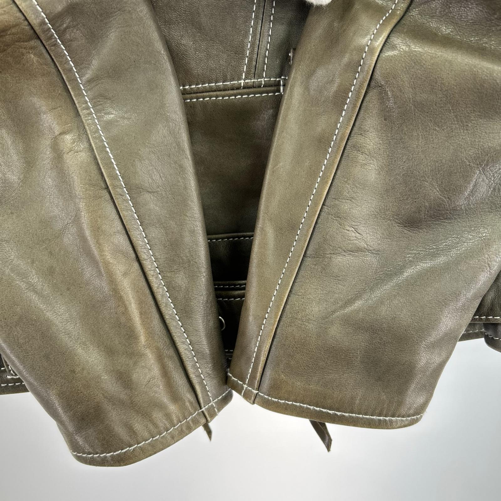 レザージャケット Sky Jacket ﾎｰｽﾊｲﾄﾞXL KHK カーキ