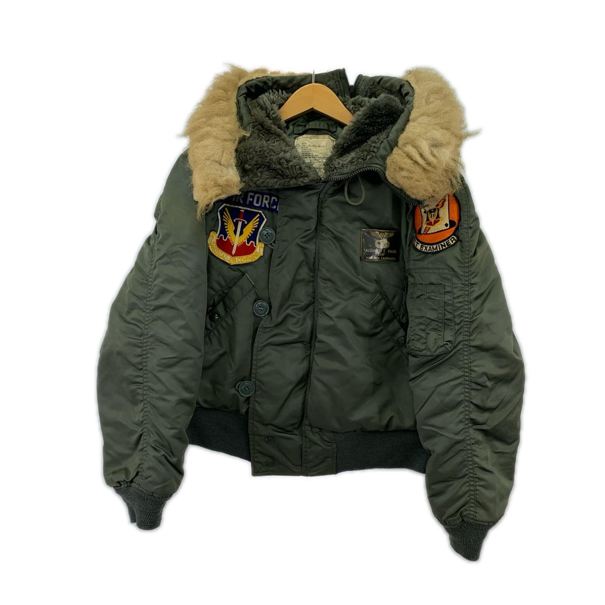 ミリタリージャケット 米軍実物 86年会計 N-2B フライトジャケット(M) セージ M カーキ