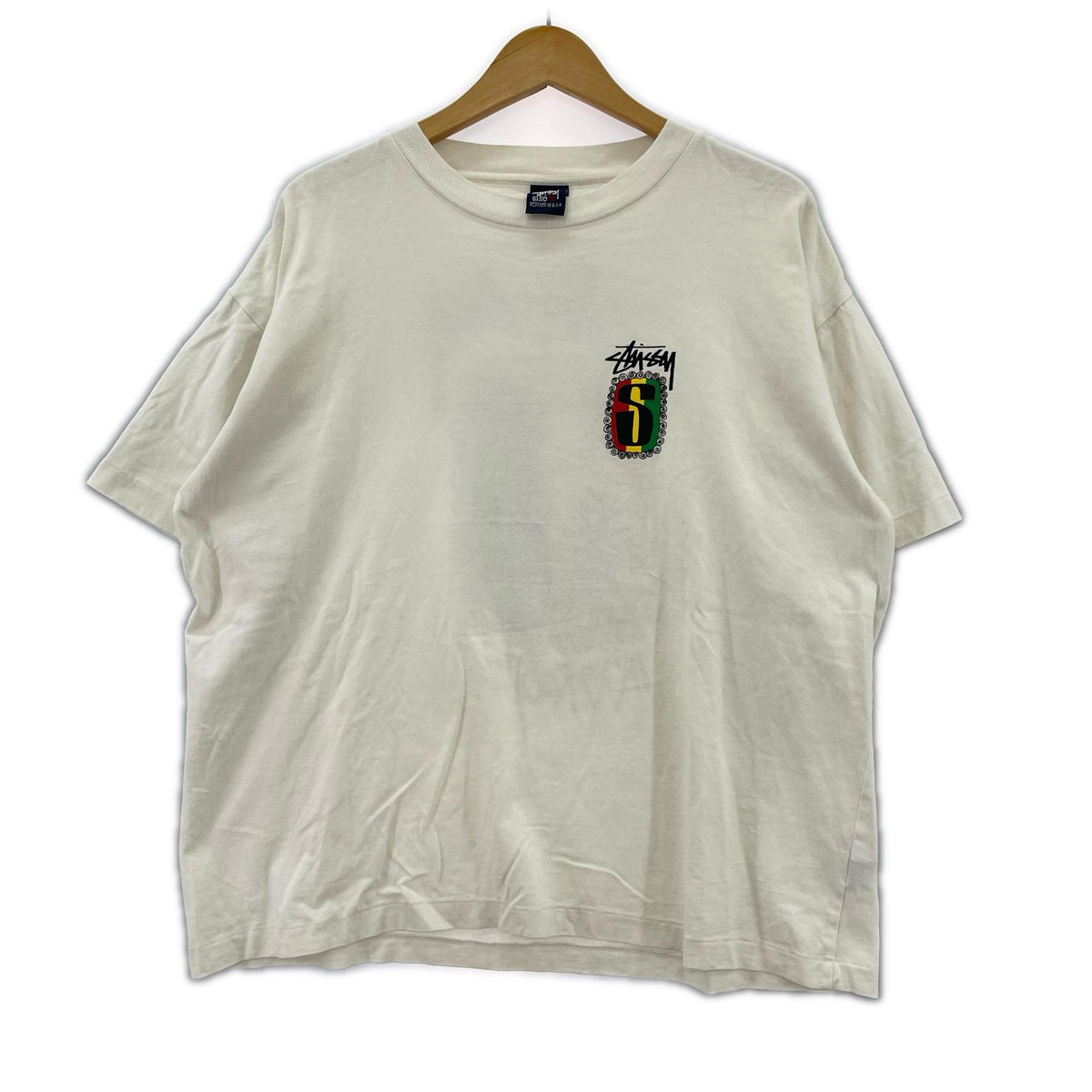 半袖Ｔシャツ 90s 紺タグ DESIGNED IN USA ラスタ Tシャツ L ホワイト M ホワイト