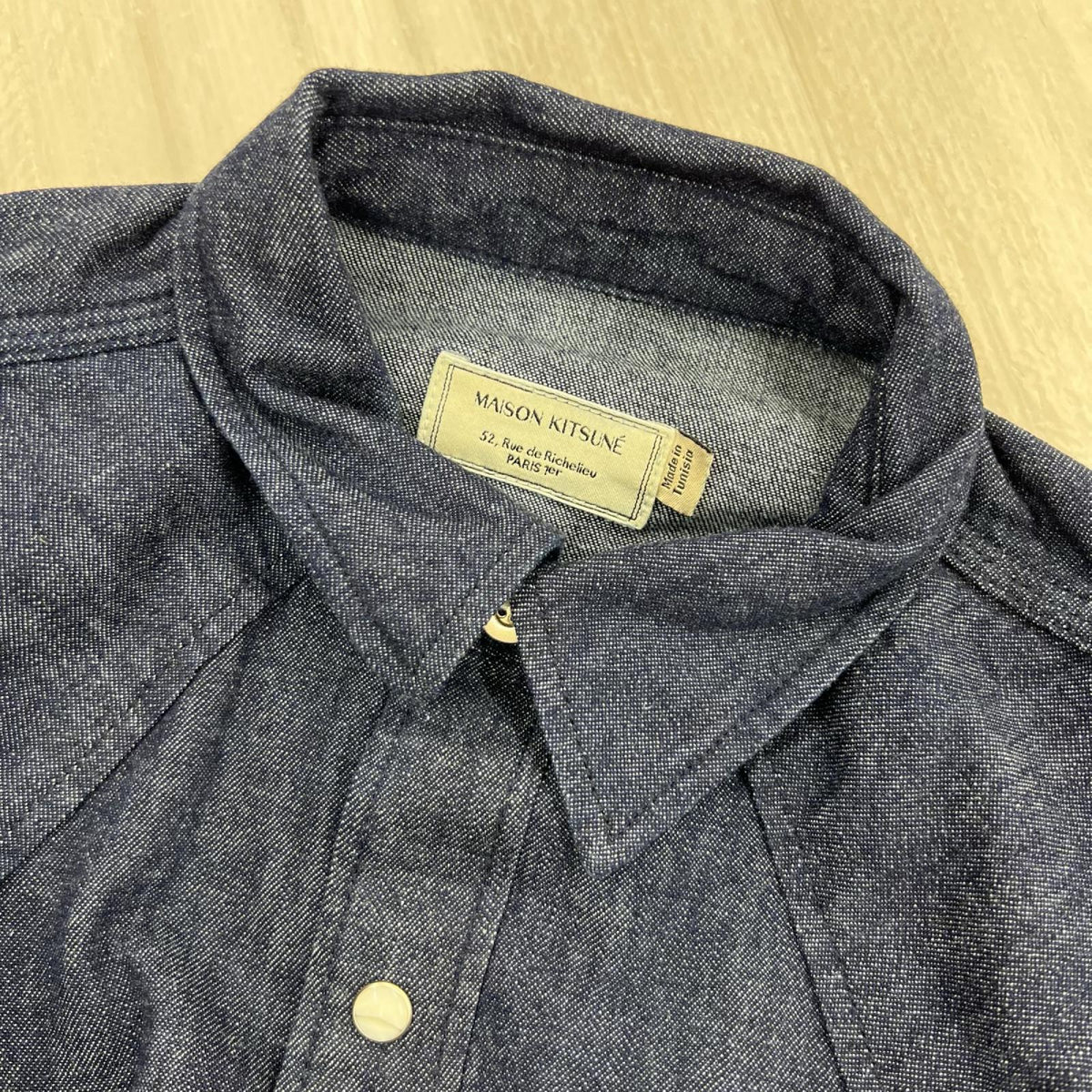 長袖シャツ MAISON KITSUNE デニムウェスタンシャツ 濃紺 M