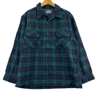 長袖シャツ 70s USA製 ﾌﾞﾗｯｸｳｫｯﾁ ｳｰﾙ ﾎﾞｰﾄﾞｼｬﾂ (L) L