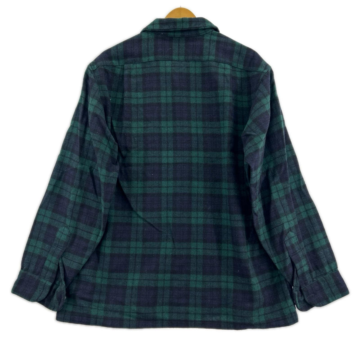 長袖シャツ 70s USA製 ﾌﾞﾗｯｸｳｫｯﾁ ｳｰﾙ ﾎﾞｰﾄﾞｼｬﾂ (L) L