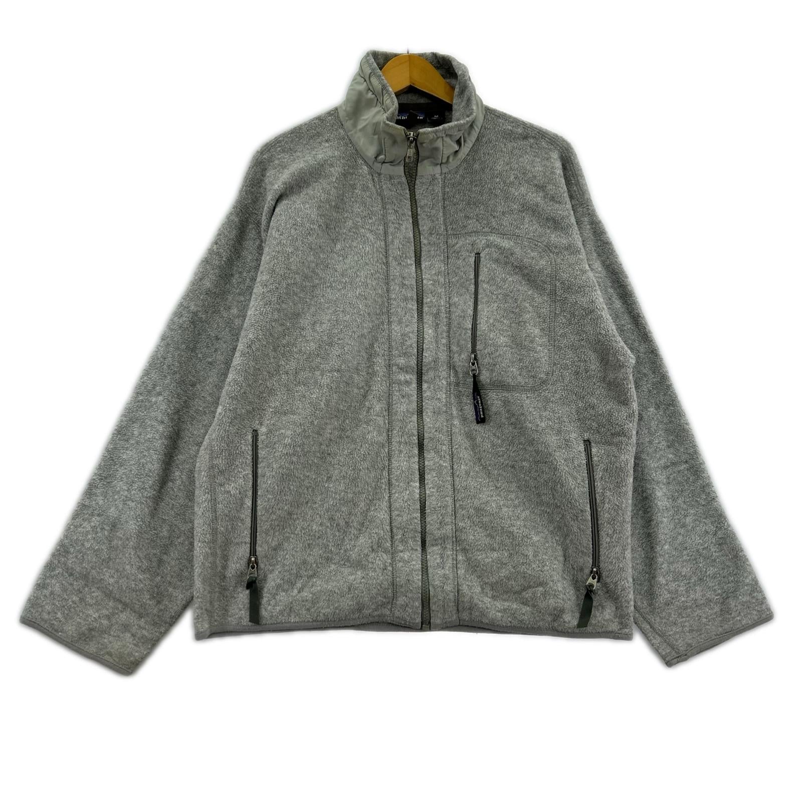 ジャケット 90S USA製 ｼﾝﾁﾗ ﾌﾘｰｽｼﾞｬｹｯﾄ ｸﾞﾚｰ (M) M グレー